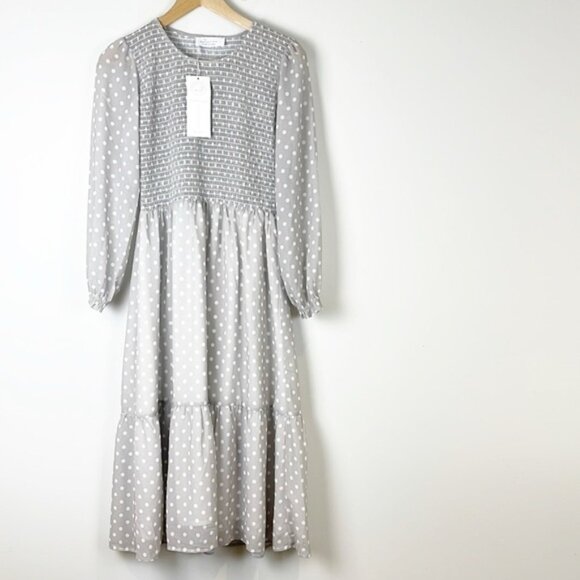 Mad About Style Jilly Box Fall. L Grace Midi Dress in Birch Dot. Jillian Harris - Picture 2 of 10
